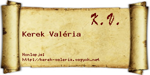 Kerek Valéria névjegykártya